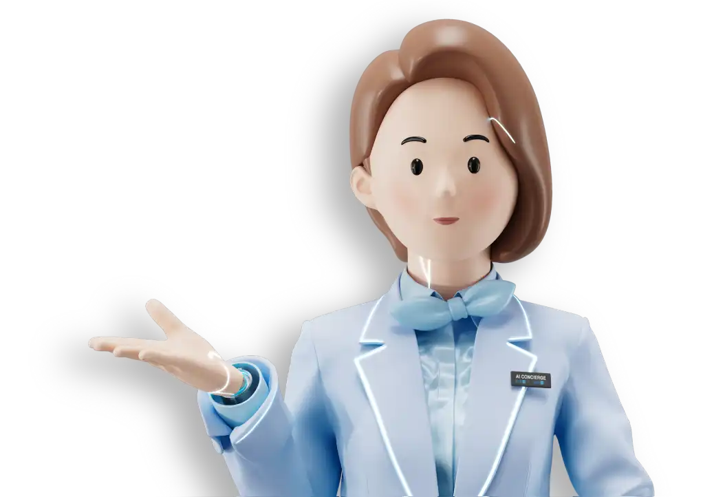 業務の効率化のために導入されたAIロボットのキャラクター。